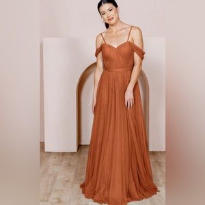 Revelry Rosalie Tulle Convertible Dress in Rust, size 6 petite